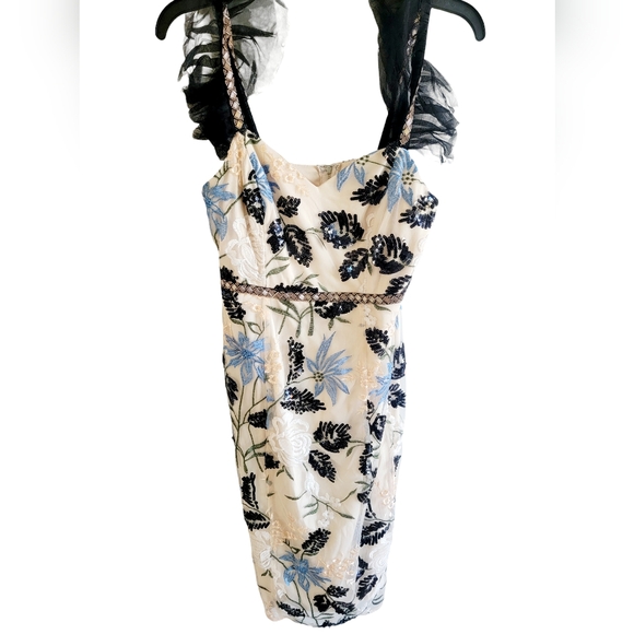 Lulus Dresses & Skirts - Lulus Show Stopper Cream Embroidered Sequin Bodycon Midi Dress Size Small